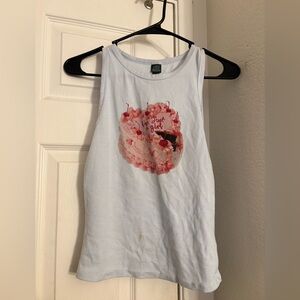 Wild Fable White Tank Top with Pink Cake Graphic